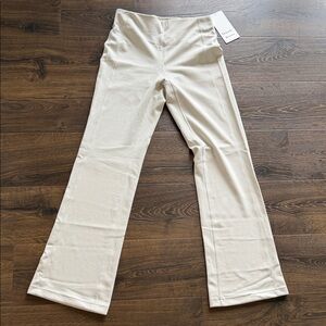 lululemon athletica Cream Ribbed Flare Leggings